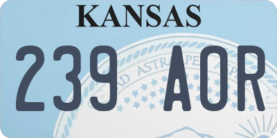 KS license plate 239AOR