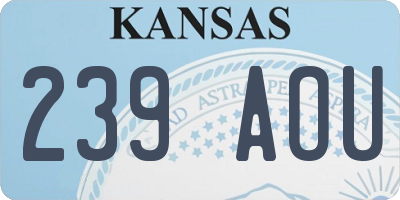 KS license plate 239AOU