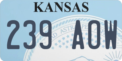 KS license plate 239AOW