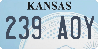 KS license plate 239AOY