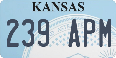 KS license plate 239APM