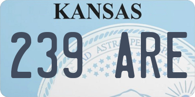KS license plate 239ARE