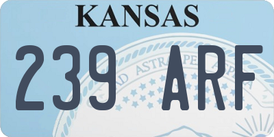 KS license plate 239ARF
