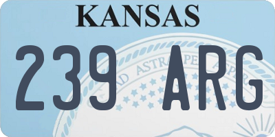 KS license plate 239ARG