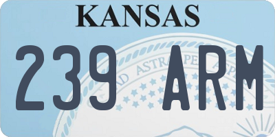 KS license plate 239ARM