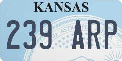 KS license plate 239ARP