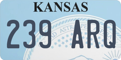 KS license plate 239ARQ