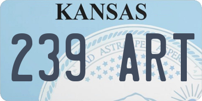 KS license plate 239ART