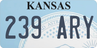 KS license plate 239ARY