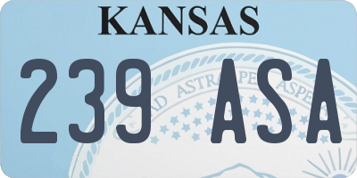 KS license plate 239ASA