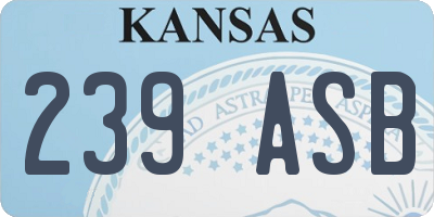 KS license plate 239ASB