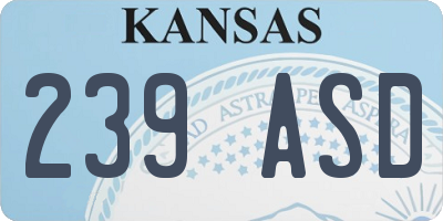 KS license plate 239ASD