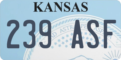 KS license plate 239ASF