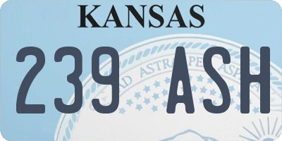 KS license plate 239ASH