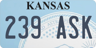 KS license plate 239ASK