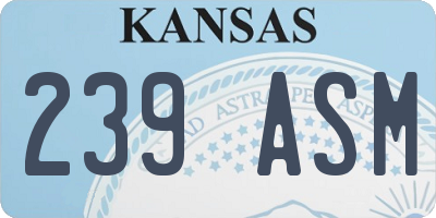 KS license plate 239ASM