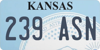 KS license plate 239ASN