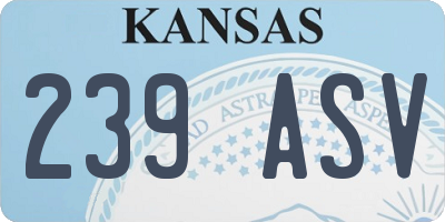 KS license plate 239ASV