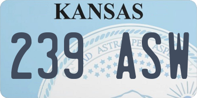 KS license plate 239ASW
