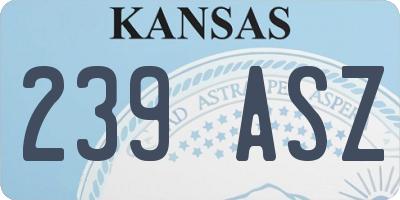 KS license plate 239ASZ