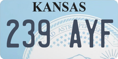 KS license plate 239AYF