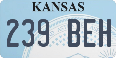 KS license plate 239BEH