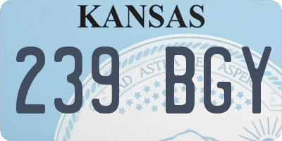 KS license plate 239BGY