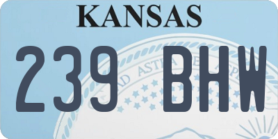 KS license plate 239BHW