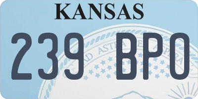 KS license plate 239BPO