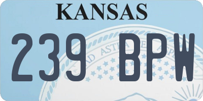 KS license plate 239BPW