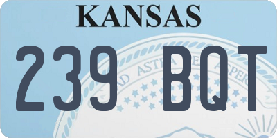 KS license plate 239BQT