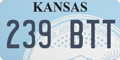 KS license plate 239BTT