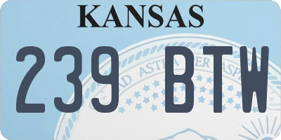 KS license plate 239BTW