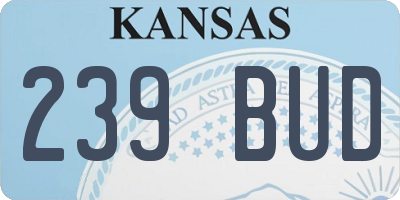 KS license plate 239BUD