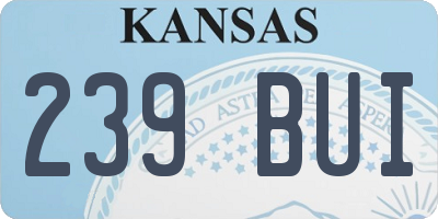 KS license plate 239BUI