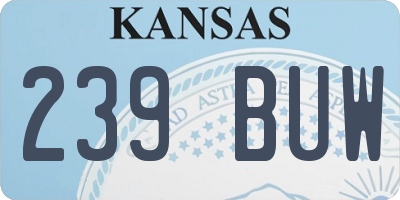 KS license plate 239BUW