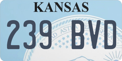 KS license plate 239BVD