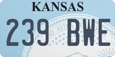 KS license plate 239BWE