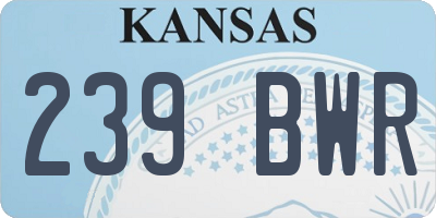 KS license plate 239BWR