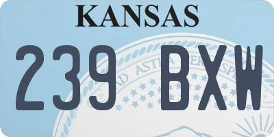 KS license plate 239BXW