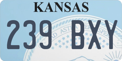KS license plate 239BXY