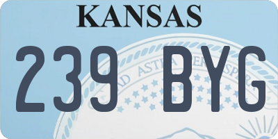 KS license plate 239BYG
