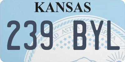KS license plate 239BYL