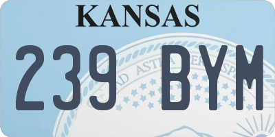 KS license plate 239BYM