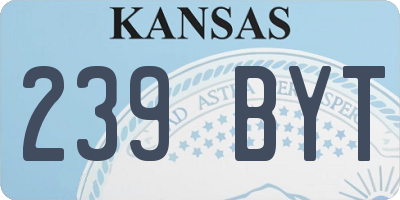 KS license plate 239BYT