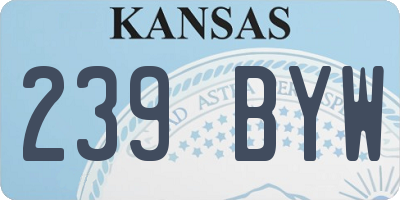 KS license plate 239BYW