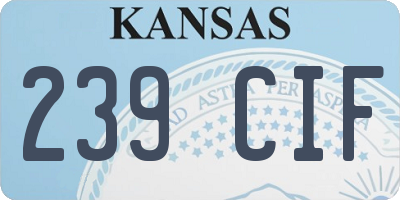 KS license plate 239CIF
