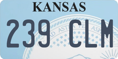 KS license plate 239CLM
