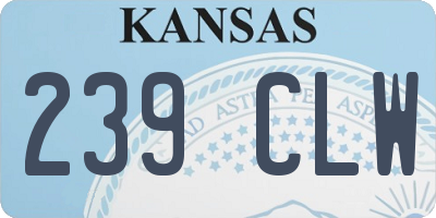 KS license plate 239CLW