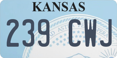 KS license plate 239CWJ
